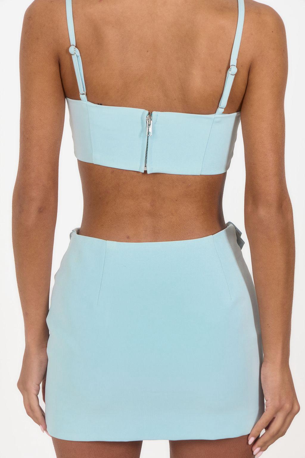 Spaghetti Strap Crop Top - Blue