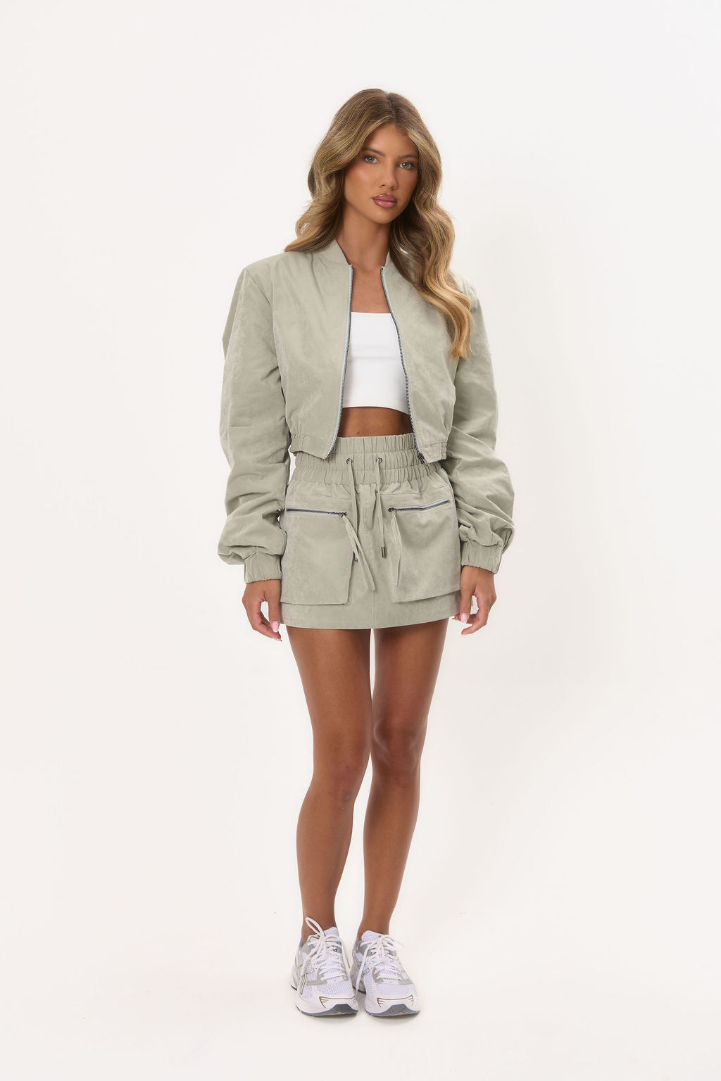 Cargo Inspired Mini Skirt - Green