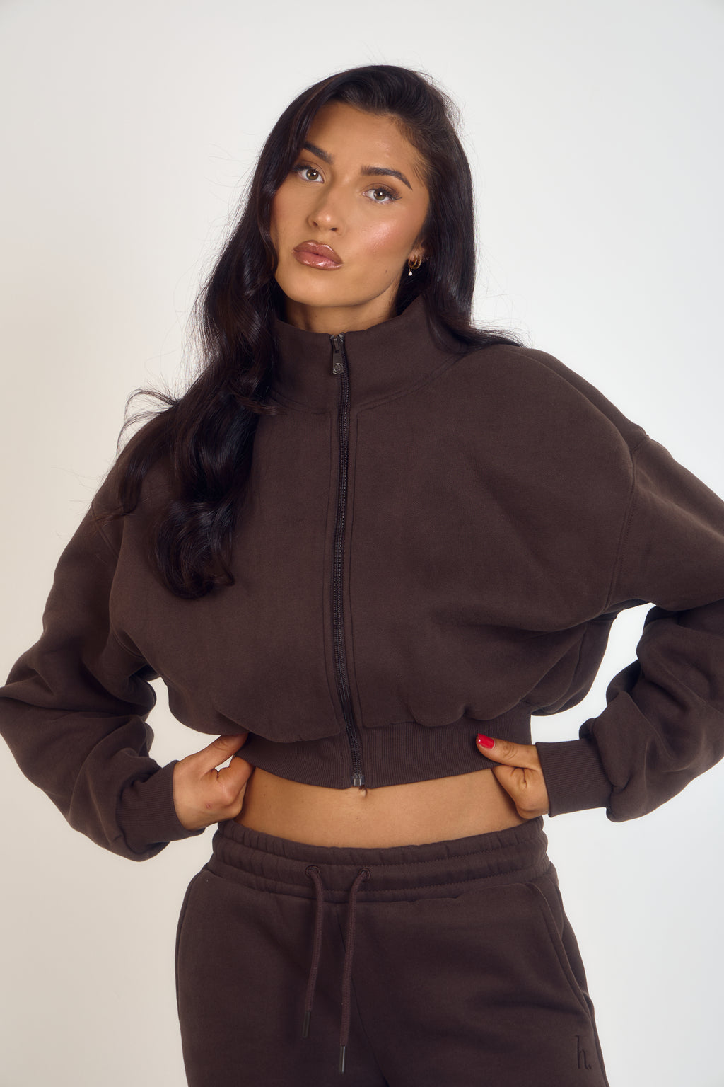 ‘Signature Staples’ Heavyweight Jersey Bomber - Brown