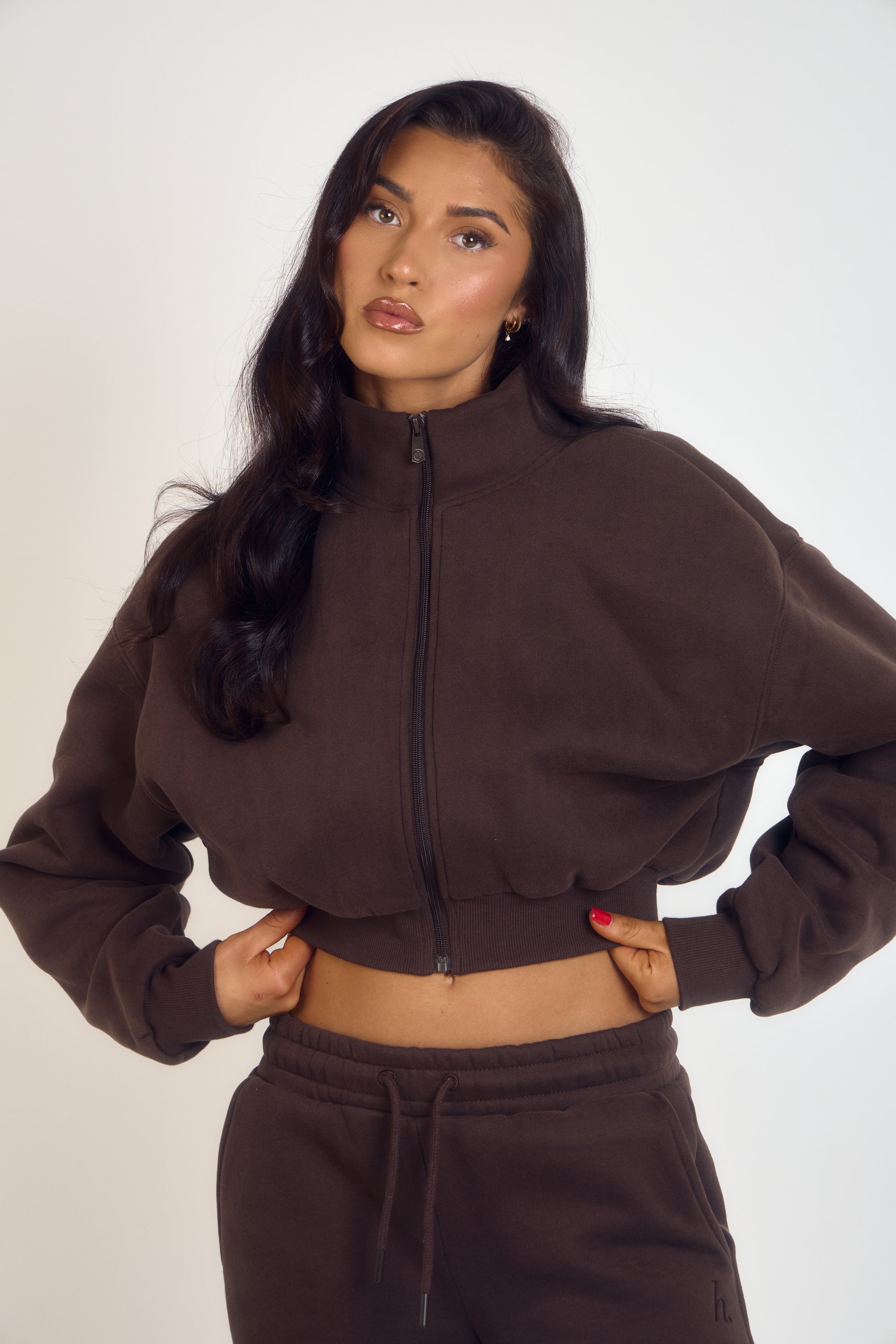 ‘Signature Staples’ Heavyweight Jersey Bomber - Brown