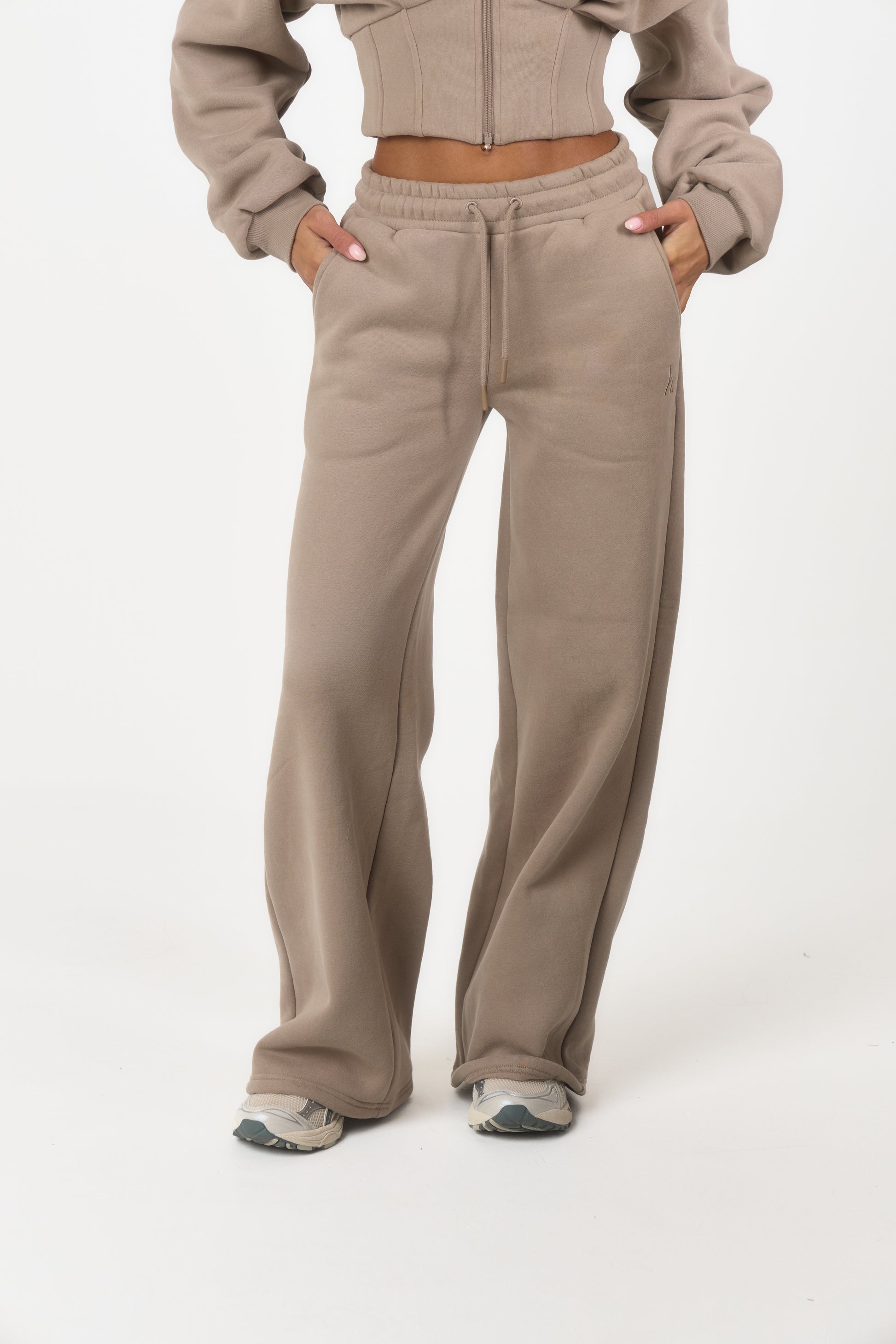 ‘Signature Staples’ Wide Leg Joggers - Taupe