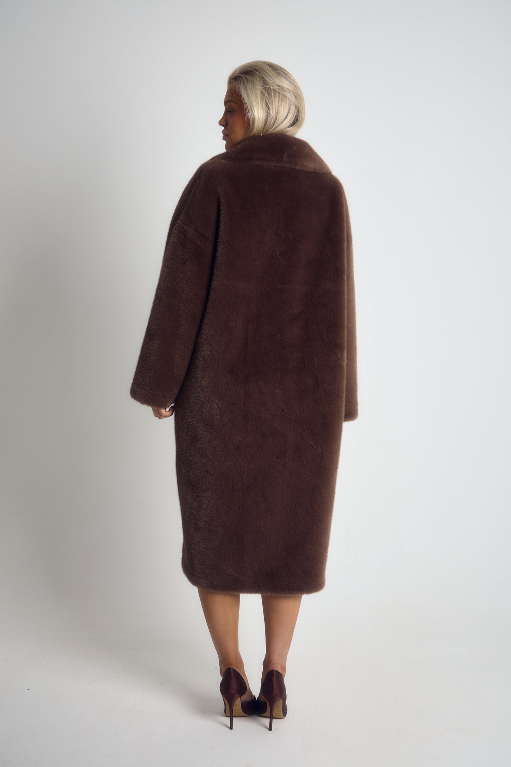 ‘Bella’ Long Line Faux Fur Coat
