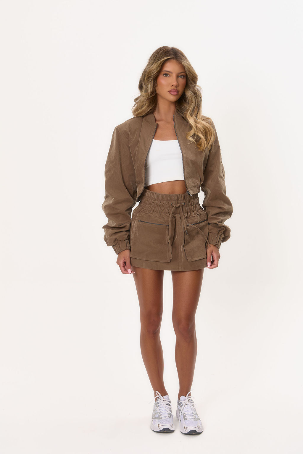 Cargo Inspired Mini Skirt - Brown