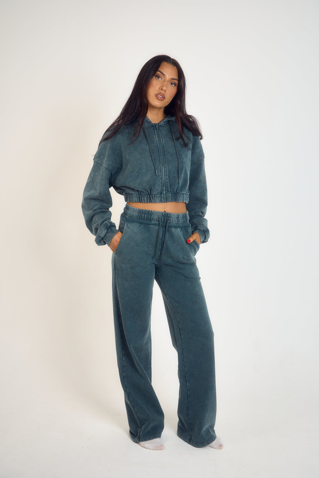 THH Crop Zip Jacket - Teal