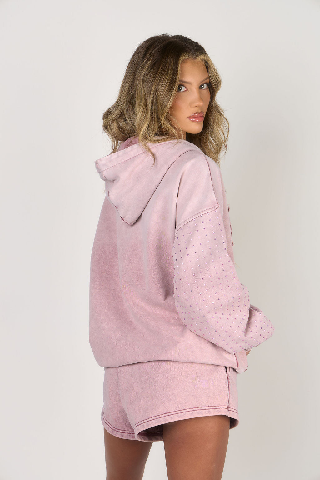 The Rhinestone Zip Jacket - ‘Honey’ Pink