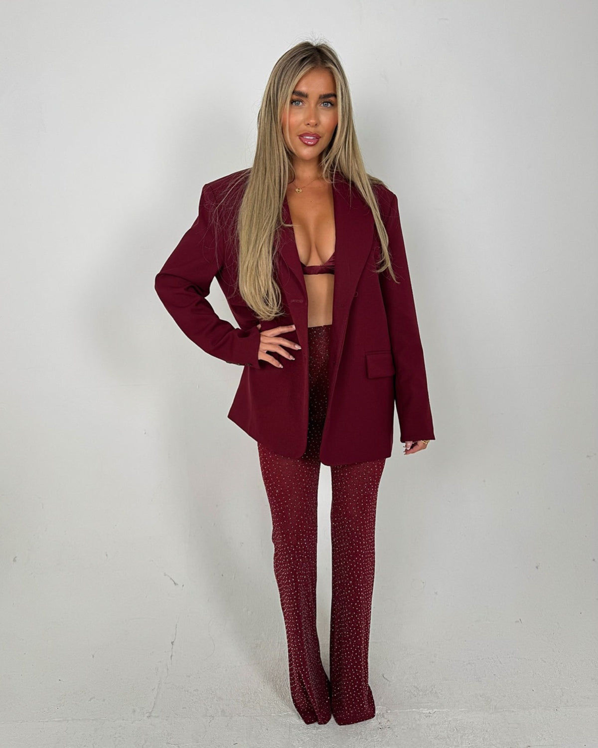 Satin Bralette - Burgundy