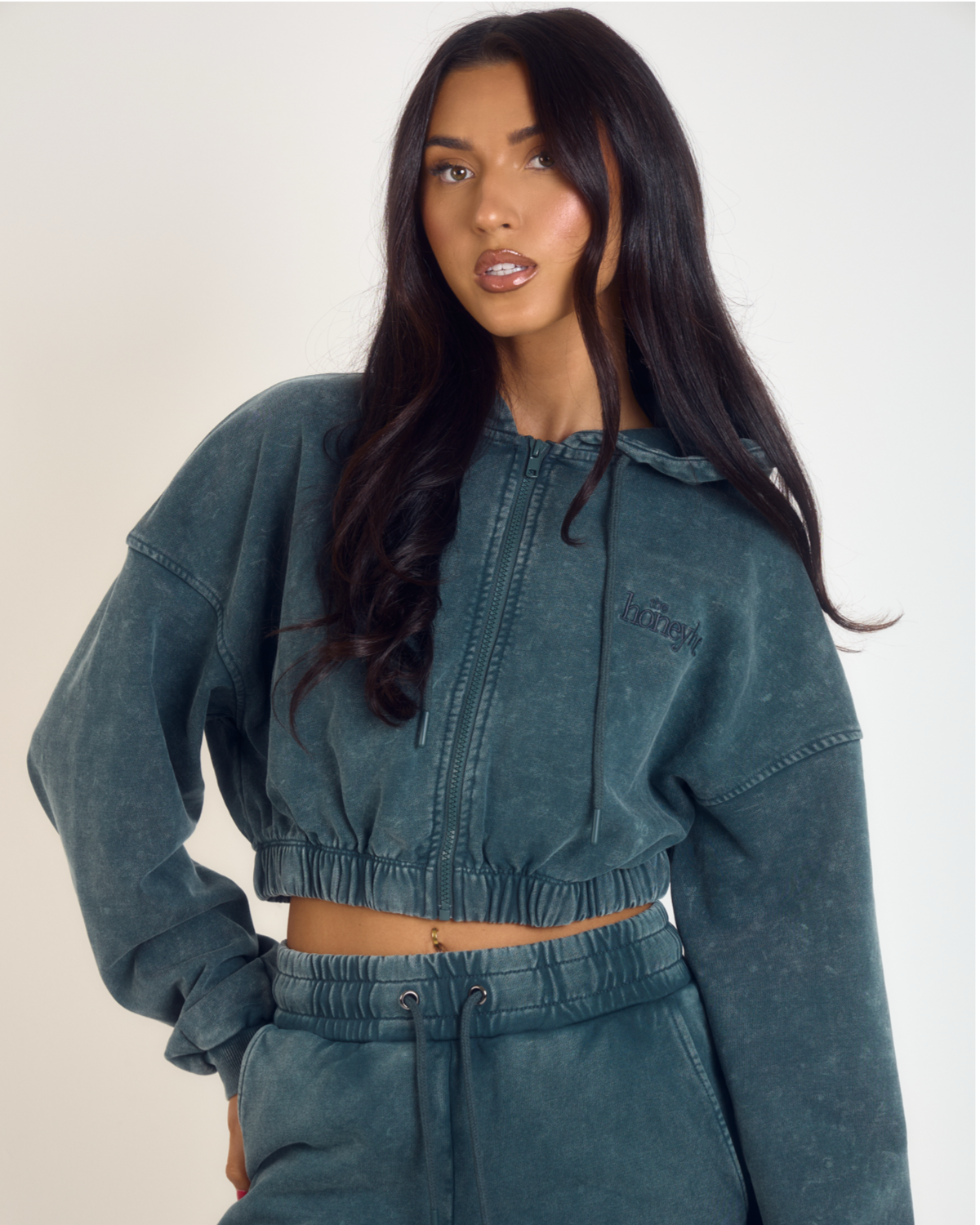 THH Crop Zip Jacket - Teal