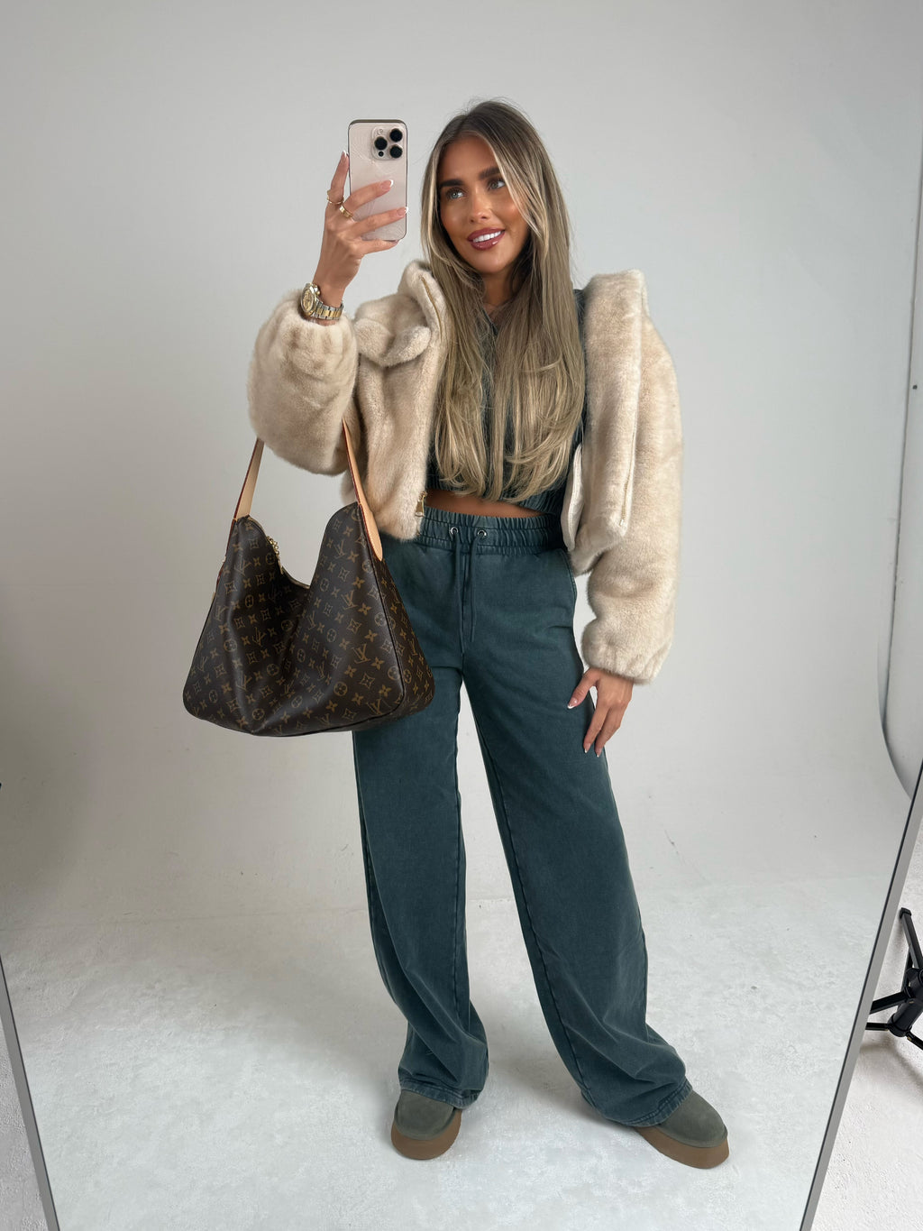 ‘Nova’ Faux Fur Hooded Bomber