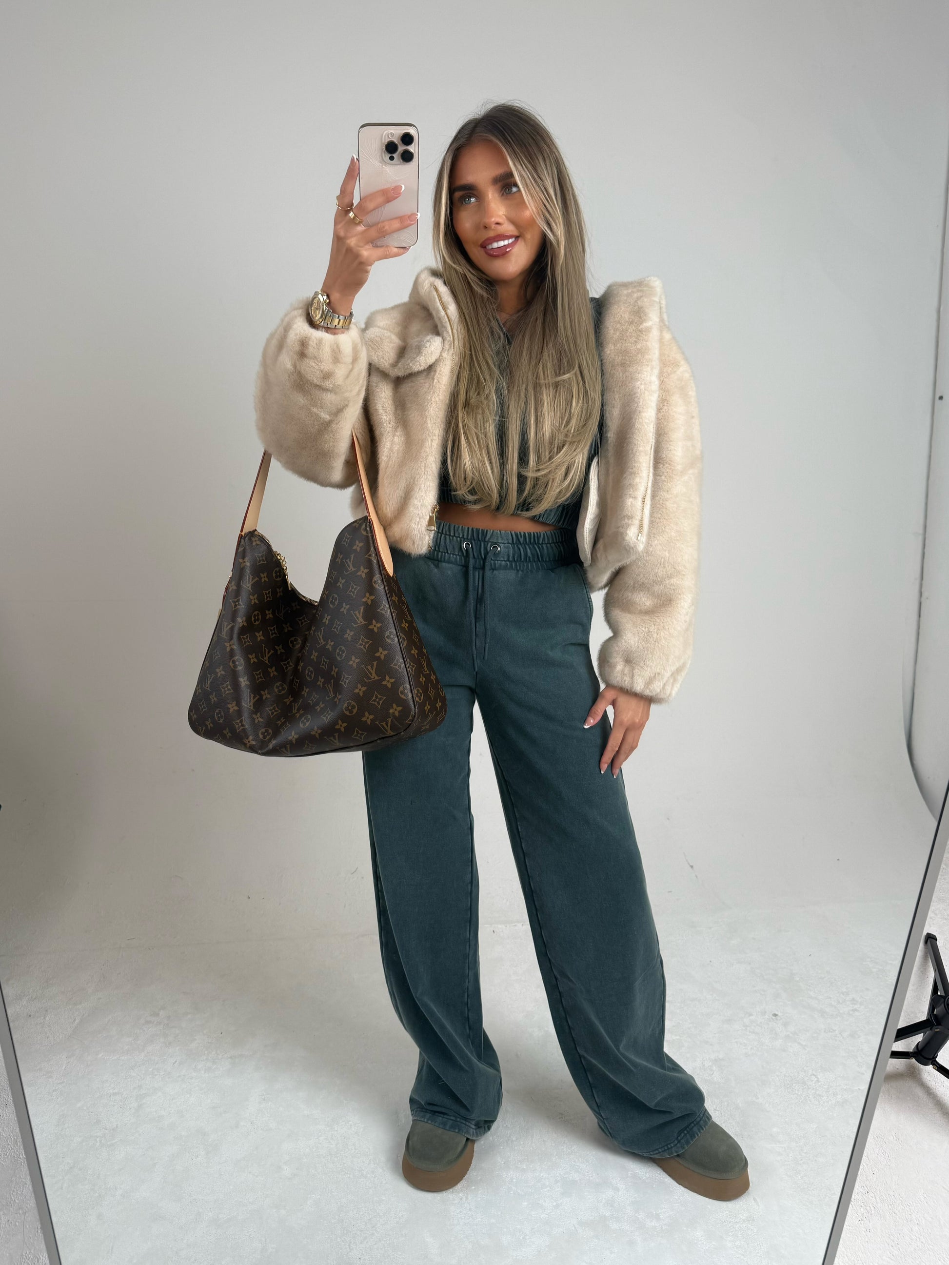 ‘Nova’ Faux Fur Hooded Bomber