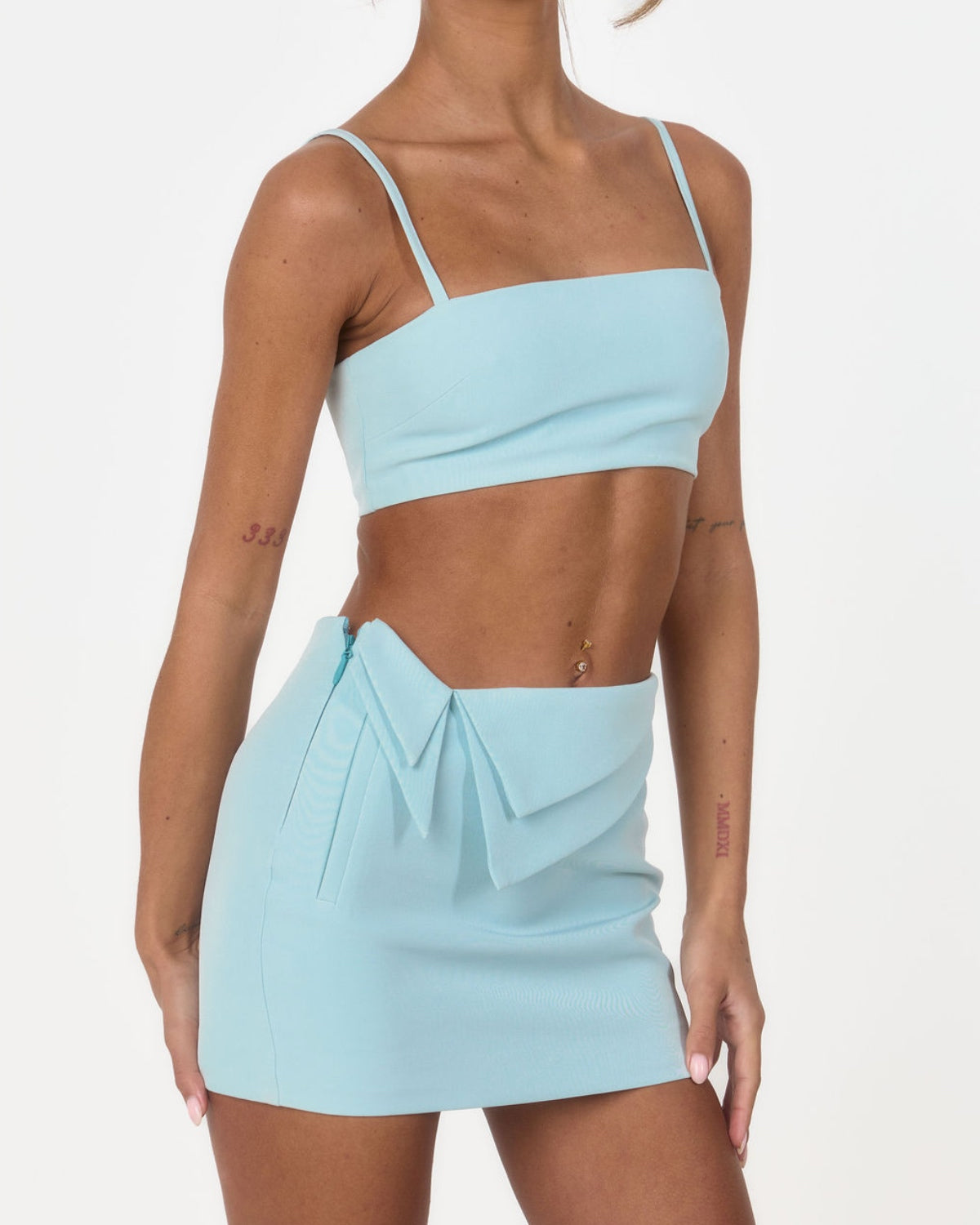 Spaghetti Strap Crop Top - Blue