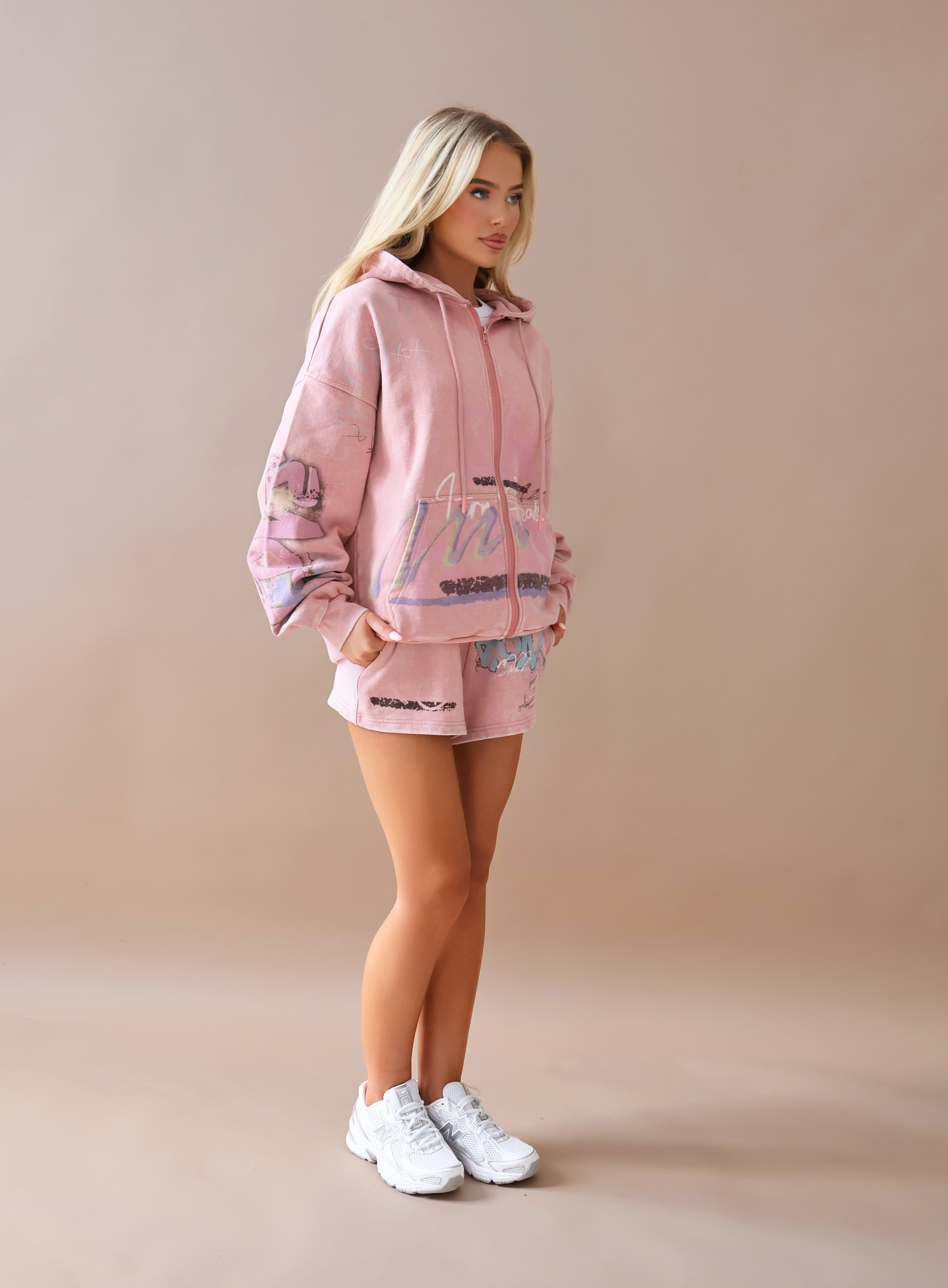 THH Graffiti Zip Jacket - Pink